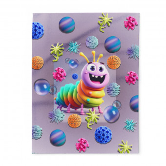 Funky, Colourful, Quirky, Space Style, Cartoon Style, Caterpillar, Arctic Fleece Blanket